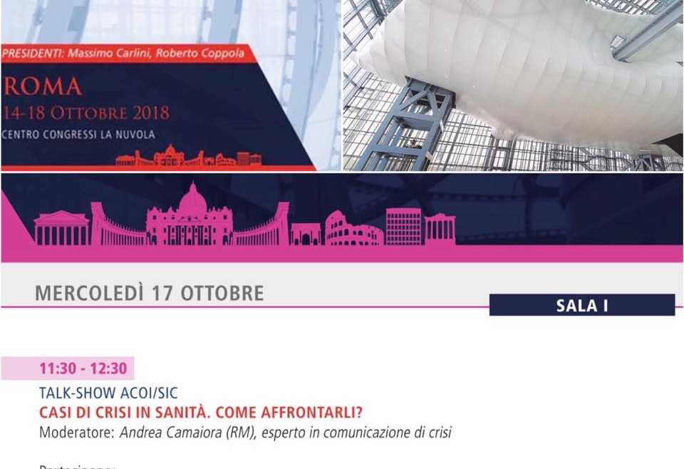 17 ottobre: Crisi in sanità, Andrea Camaiora al congresso della chirurgia unita di Roma