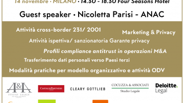 14 novembre 2019: Corporate Compliance/ Round Tables Asla e The Skill a Milano
