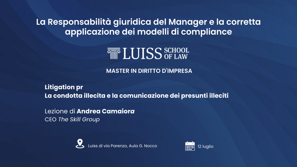 Camaiora tra i docenti del seminario in Luiss